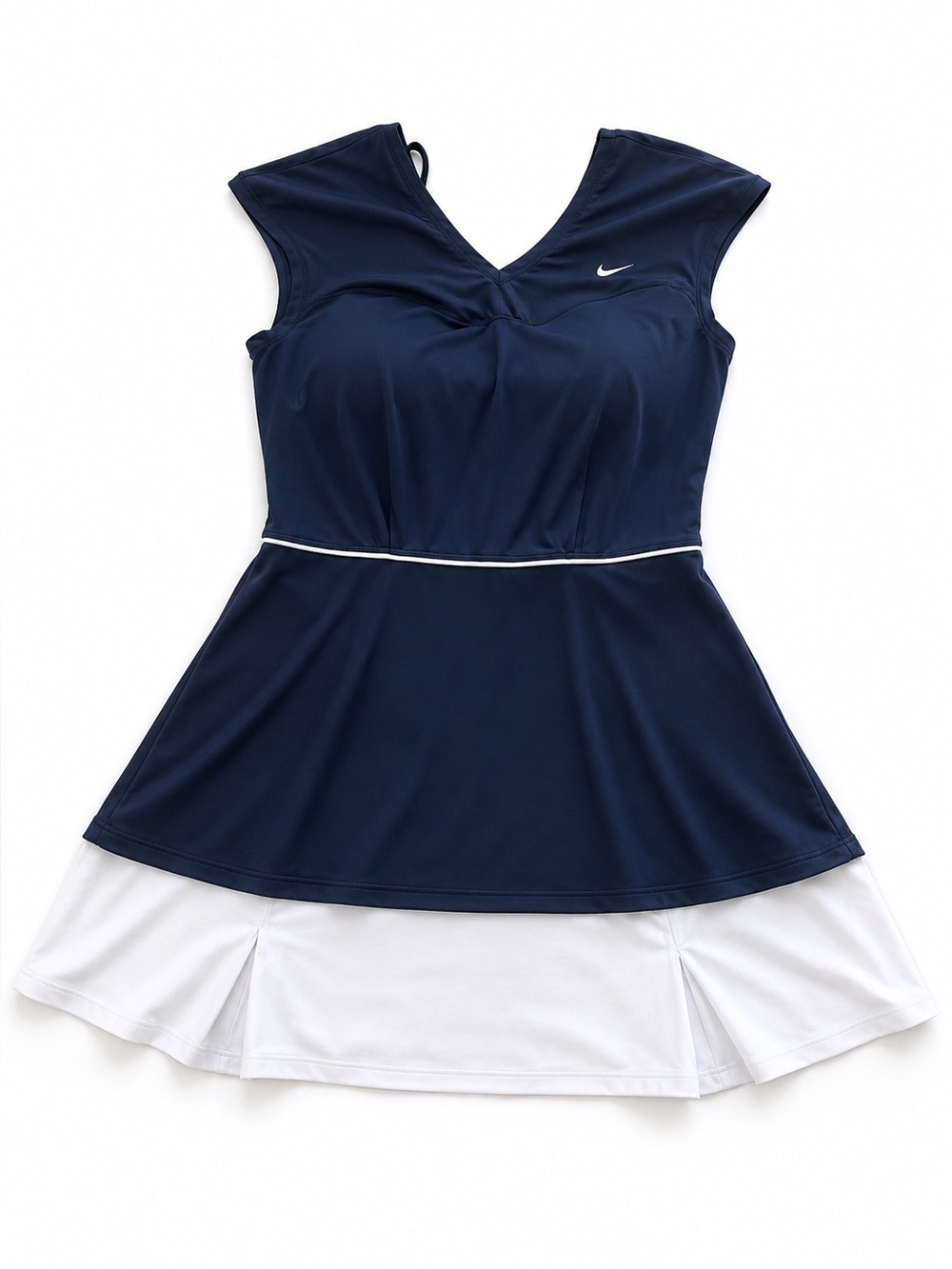Nike Serena Williams Tennis Dress Navy White Built-In Bra Large Large